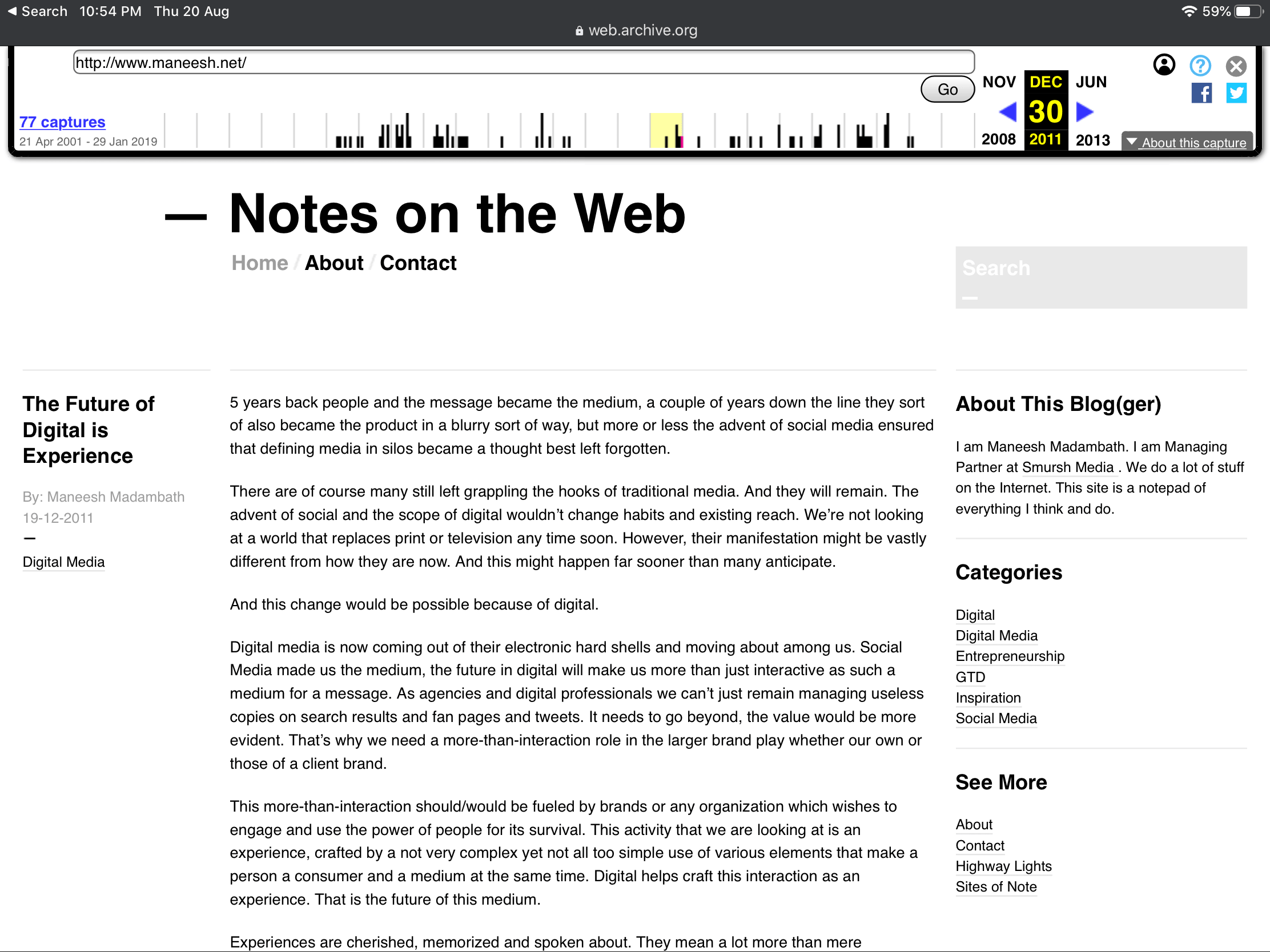 Notes on the Web Ver 1.0